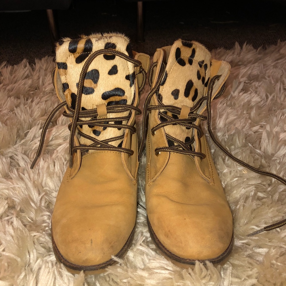 Cheetah print booties
